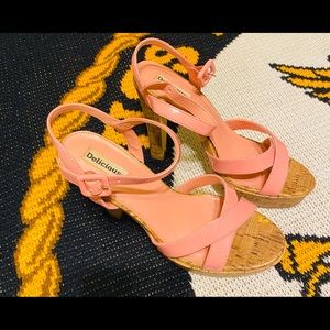 Beautiful pink high heel shoes by delicious